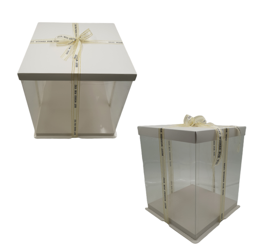 WHITE DELUXE CAKE BOX - 33,5 X 37 CM