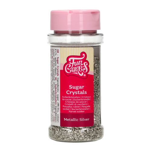 FUNCAKES SUGAR CRYSTALS - METALLIC SILVER 80 G