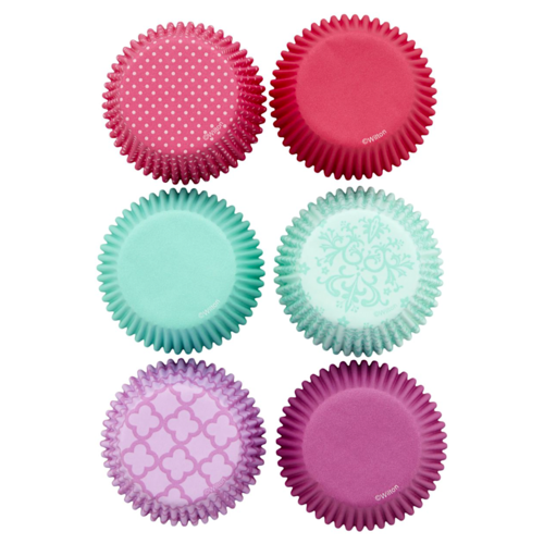 SET WILTON CUPCAKE CAPSULES - PINK / TURQUOISE / PURPLE