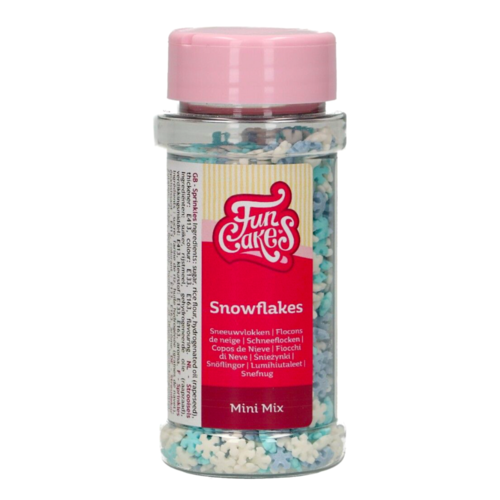 FUNCAKES SPRINKLES - MINI SNOWFLAKES (BLUE AND WHITE) 50 G