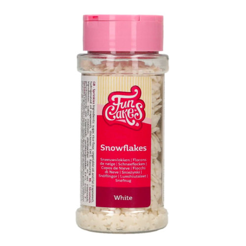 FUNCAKES SPRINKLES - WHITE SNOWFLAKES (50 G)