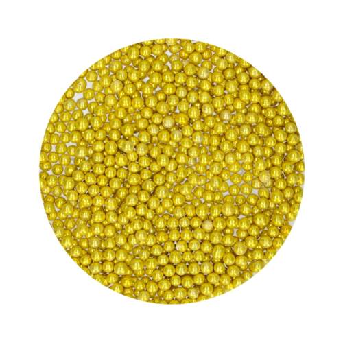 FUNCAKES SUGAR PEARLS - METALLIC GOLD (4 MM) 80 G