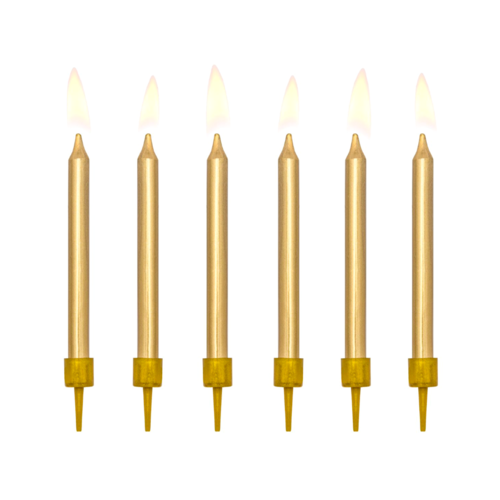 PARTYDECO BIRTHDAY CANDLES - GOLD (6 CM)