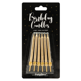 PARTYDECO BIRTHDAY CANDLES - GOLD (6 CM)