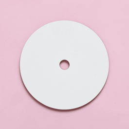 EN PAPIERS WHITE ROUND BASE WITH CENTRAL HOLE - 10 CM