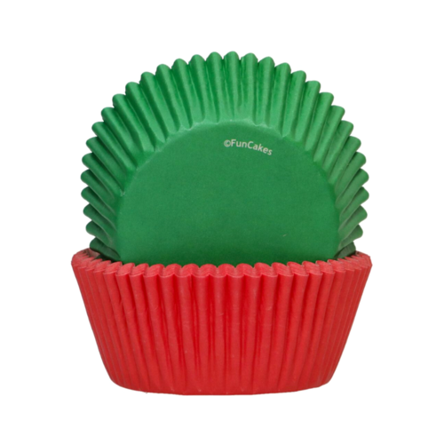 FUNCAKES CUPCAKE CAPSULES - RED AND GREEN