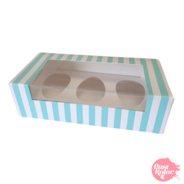 BOX FOR 3 MINI EASTER EGGS - WHITE AND BLUE