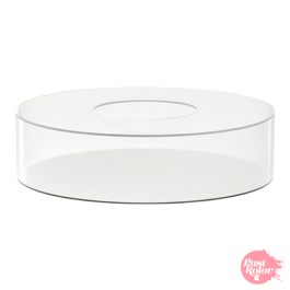 TRANSPARENT ROUND CAKE HOLDER -  25 CM / H 10 CM