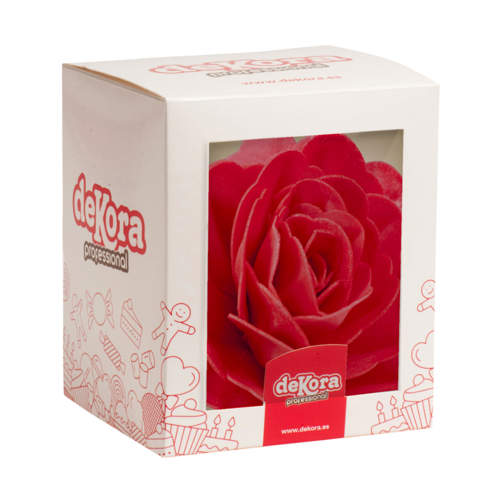 DEKORA GIANT WAFER FLOWER - RED ROSE