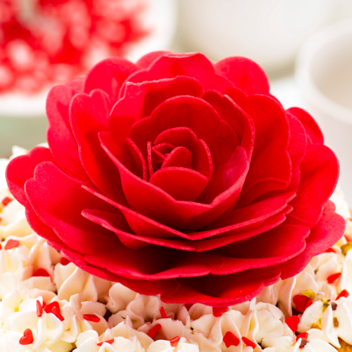 DEKORA GIANT WAFER FLOWER - RED ROSE