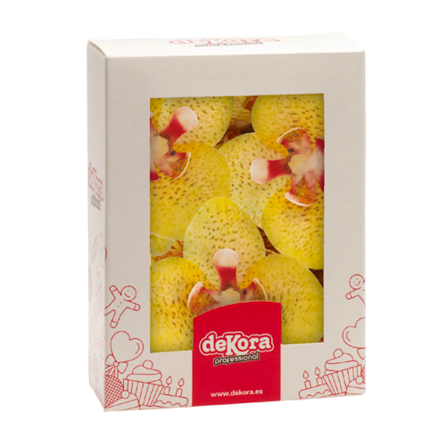 DEKORA WAFER FLOWERS - YELLOW ORCHID