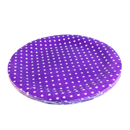 CARDBOARD PLATES WITH POLKA DOTS - PURPLE