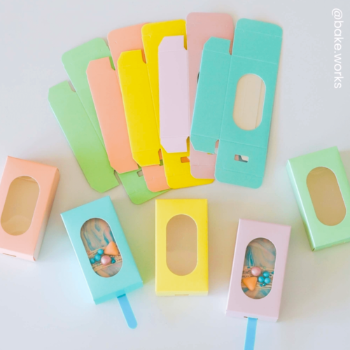 SIMPLY MAKING SET OF ICE CREAM BOXES - PASTEL YELLOW (10 U)