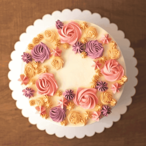 EN PAPIERS ROUND WHITE CAKE BASE (CASSIS WAVE) - 15 CM