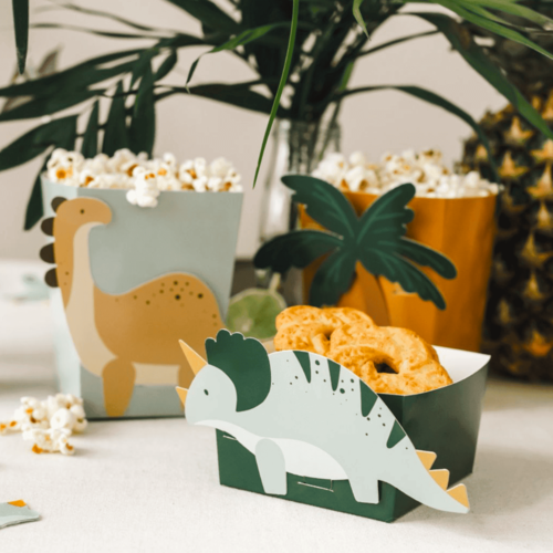 PARTYDECO PAPER SNACK BOXES - DINOSAURS