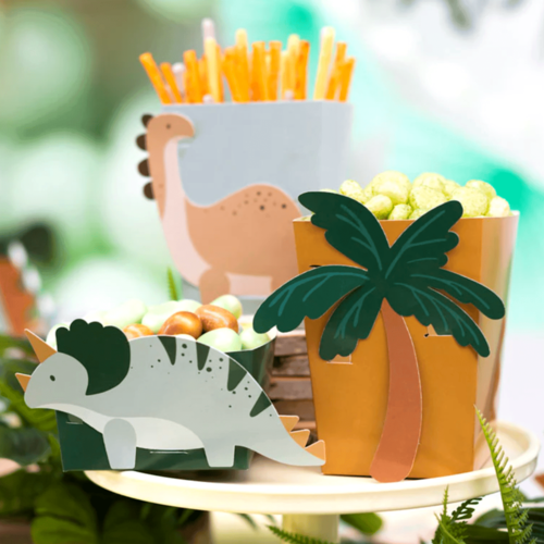 PARTYDECO PAPER SNACK BOXES - DINOSAURS