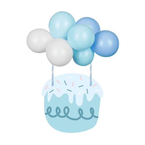 PARTYDECO BALLOON CAKE TOPPER - BLUE