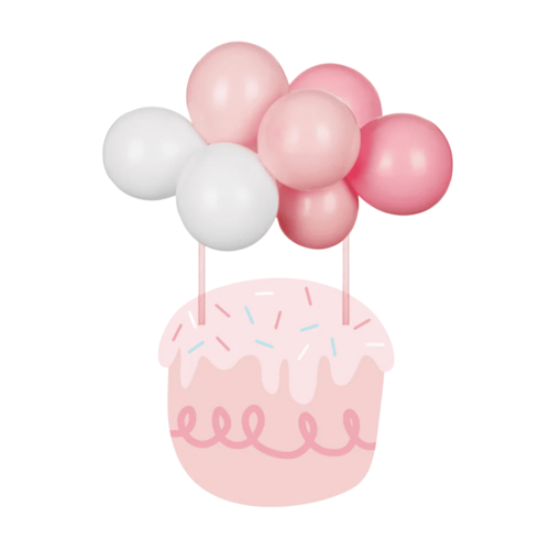 PARTYDECO BALLOON CAKE TOPPER - PINK