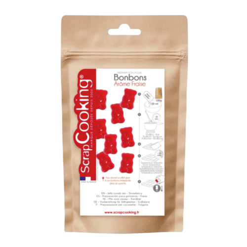 SCRAPCOOKING JELLY CANDY MIX - STRAWBERRY (100 G)