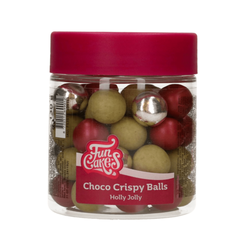 FUNCAKES CHOCOLATE CRUNCHY BALLS - HOLLY JOLLY 130 G