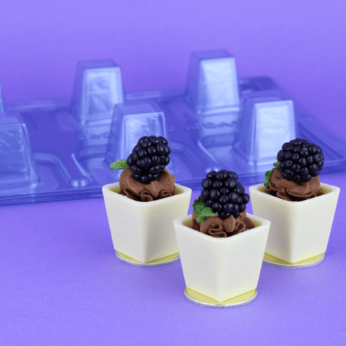 BWB CHOCOLATE MOULD - LONG OPEN CUBE (6 CAVITIES)