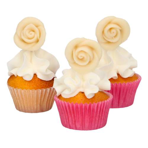 [BBD] FUNCAKES MARZIPAN DECORATIONS - WHITE ROSES