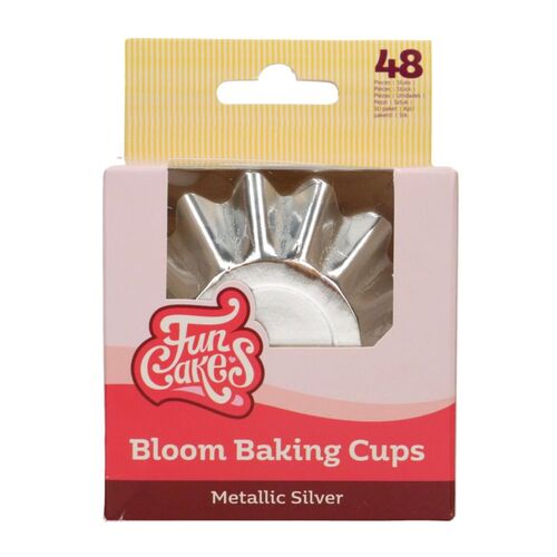 FUNCAKES "BLOOM" CUPCAKE CAPSULES - METALLIC SILVER