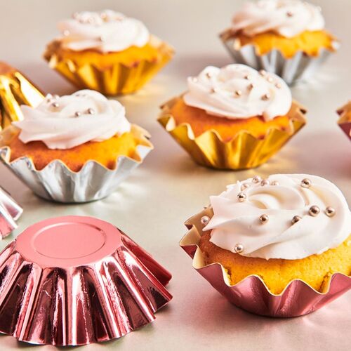 FUNCAKES "BLOOM" CUPCAKE CAPSULES - METALLIC SILVER