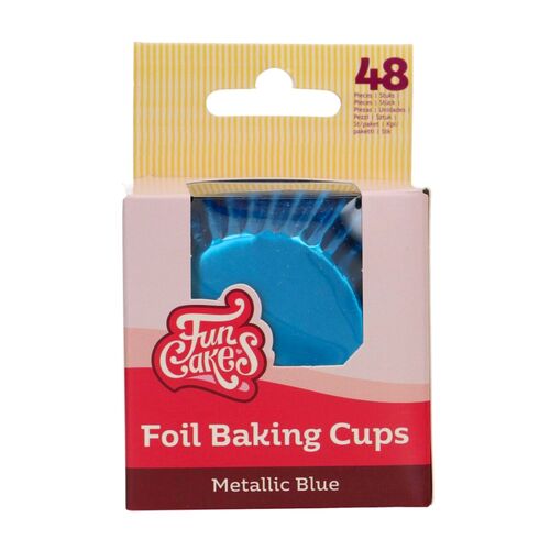 FUNCAKES "FOIL" CUPCAKE CAPSULES - METALLIC BLUE