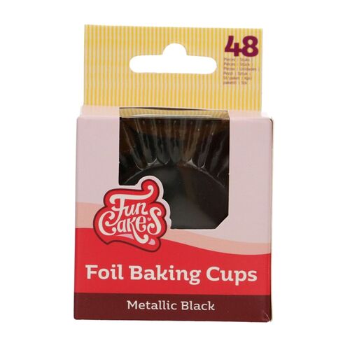 FUNCAKES "FOIL" CUPCAKE CAPSULES - METALLIC BLACK