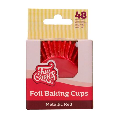 FUNCAKES "FOIL" CUPCAKE CAPSULES - METALLIC RED