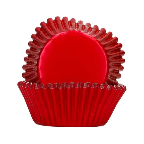 FUNCAKES "FOIL" CUPCAKE CAPSULES - METALLIC RED