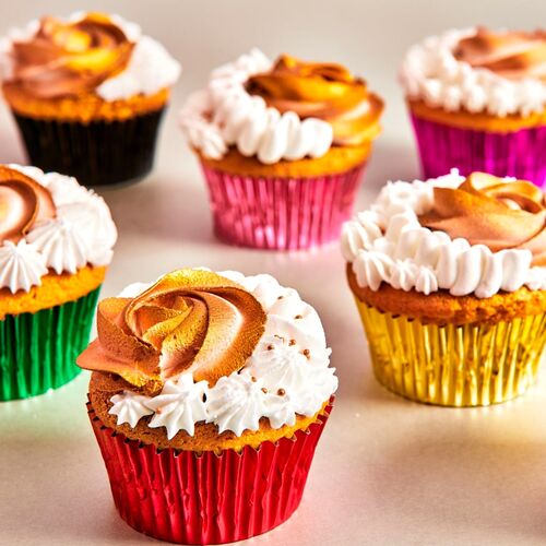 FUNCAKES "FOIL" CUPCAKE CAPSULES - METALLIC PINK