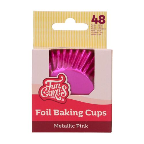 FUNCAKES "FOIL" CUPCAKE CAPSULES - METALLIC PINK