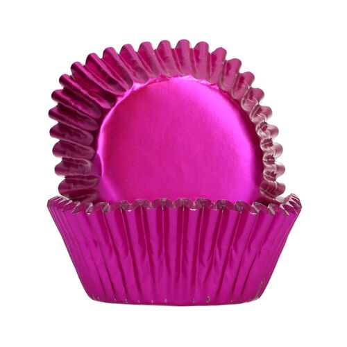 FUNCAKES "FOIL" CUPCAKE CAPSULES - METALLIC PINK