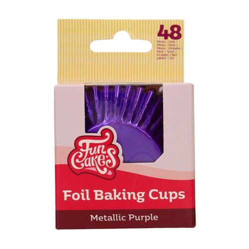 FUNCAKES "FOIL" CUPCAKE CAPSULES - METALLIC PURPLE