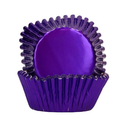 FUNCAKES "FOIL" CUPCAKE CAPSULES - METALLIC PURPLE