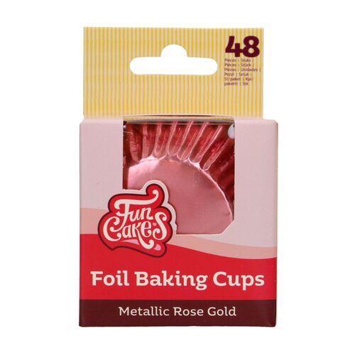 FUNCAKES "FOIL" CUPCAKE CAPSULES - METALLIC ROSE GOLD