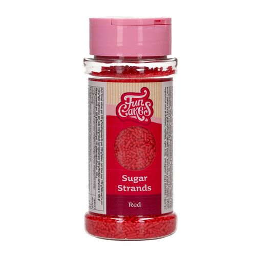 FUNCAKES SUGAR STRANDS - RED 80 g