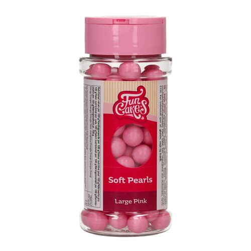 FUNCAKES SOFT SUGAR PEARLS - PINK (Ø 10 MM) 70 G