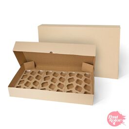 KRAFT CUPCAKE BOX (CORRUGATED CARDBOARD) - 36 PIECES 69 X 42,5 CM