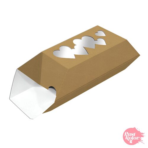 KRAFT CANDY BOX WITH HEART WINDOW