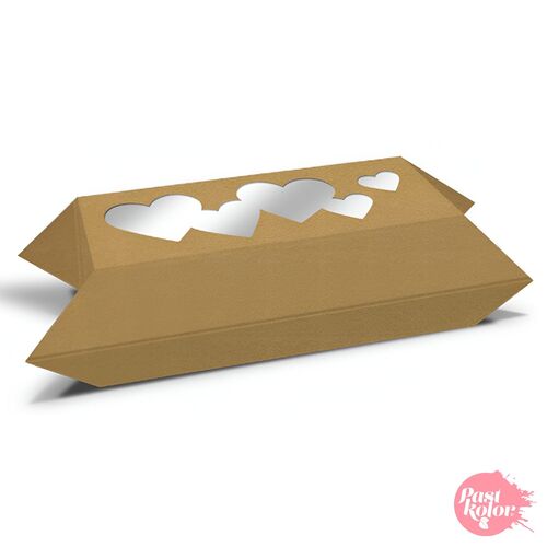 KRAFT CANDY BOX WITH HEART WINDOW