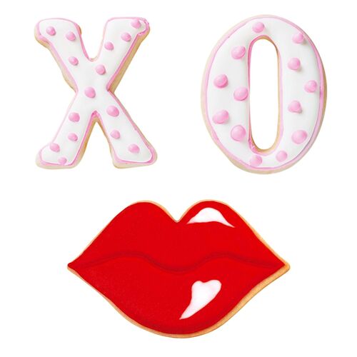 WILTON CUTTERS SET - LIPS & ‘XO’ VALENTINE'S DAY