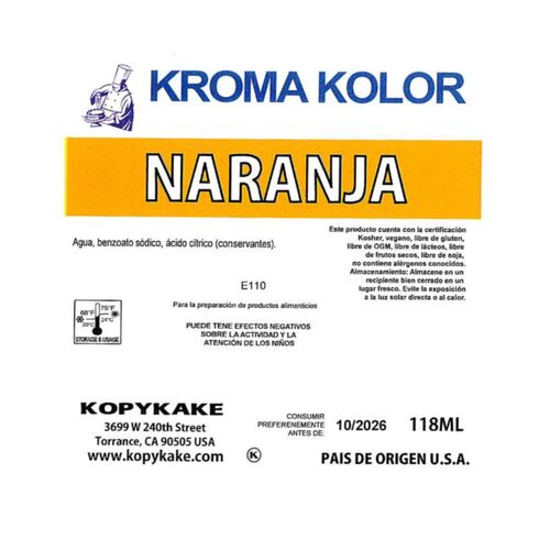 KOPYKAKE ‘KROMA KOLOR’ AIRBRUSH DYE - ORANGE 118 ML