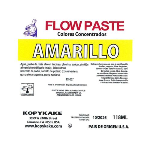 KOPYKAKE "FLOW PASTE" GEL DYE - YELLOW 118 ML