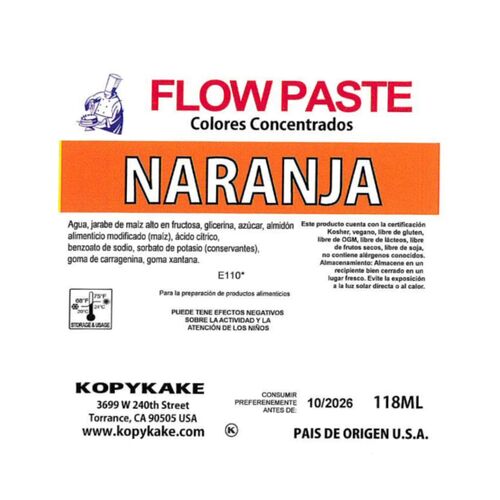 KOPYKAKE "FLOW PASTE" GEL DYE - ORANGE 118 ML