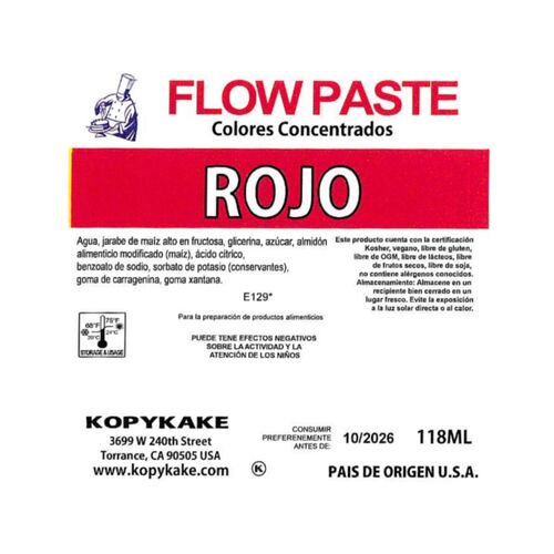 KOPYKAKE "FLOW PASTE" GEL DYE - RED 118 ML