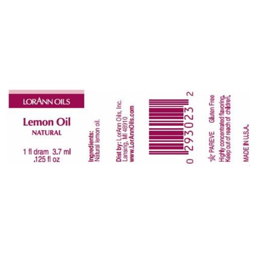 LORANN OIL FLAVOR - LEMON (3,7 ML)