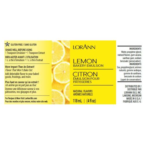 LORANN BAKERY EMULSION - LEMON (118 ML)